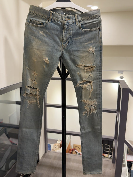 Saint Laurent Distressed Denim Pants Size 31
