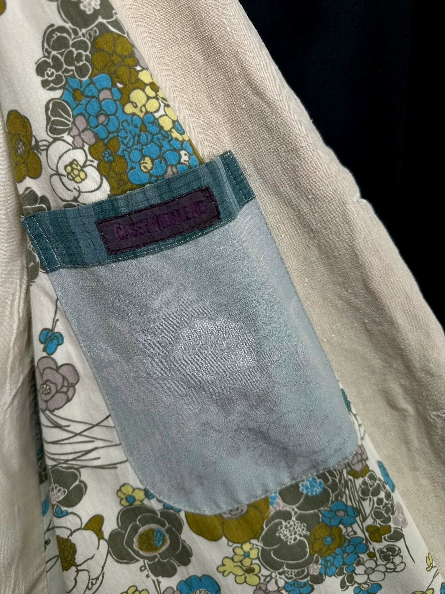 antique linen silk coat by casey vidalenc