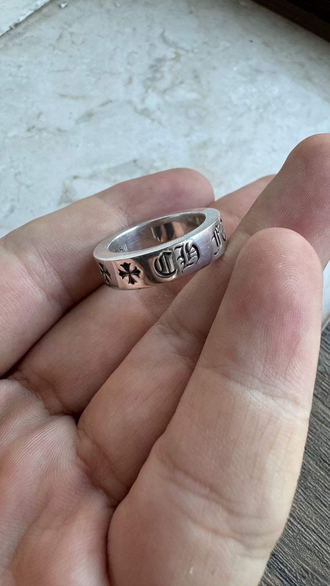 chrome hearts forever silver ring size 7