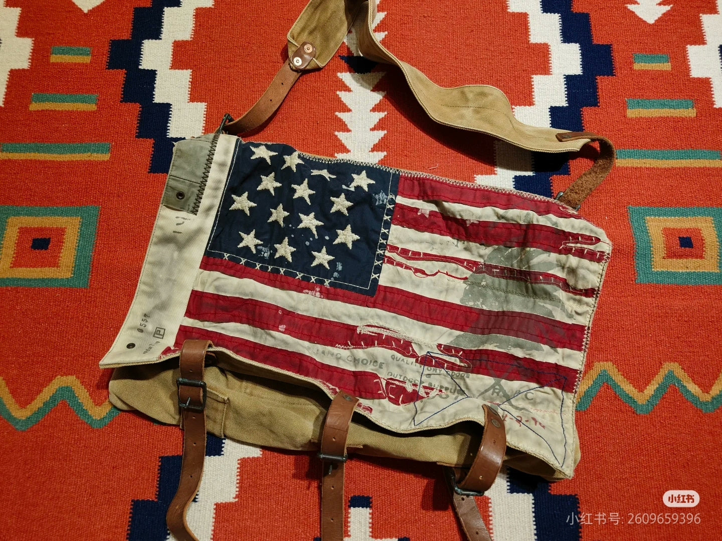 Ralph Lauren Vintage American Flag Backpack