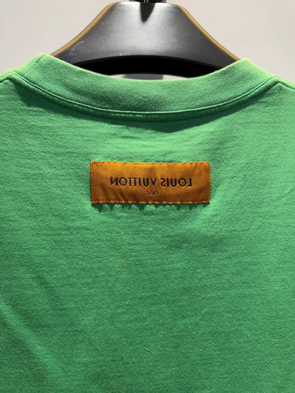 lv green embossed logo short sleeve t-shirt