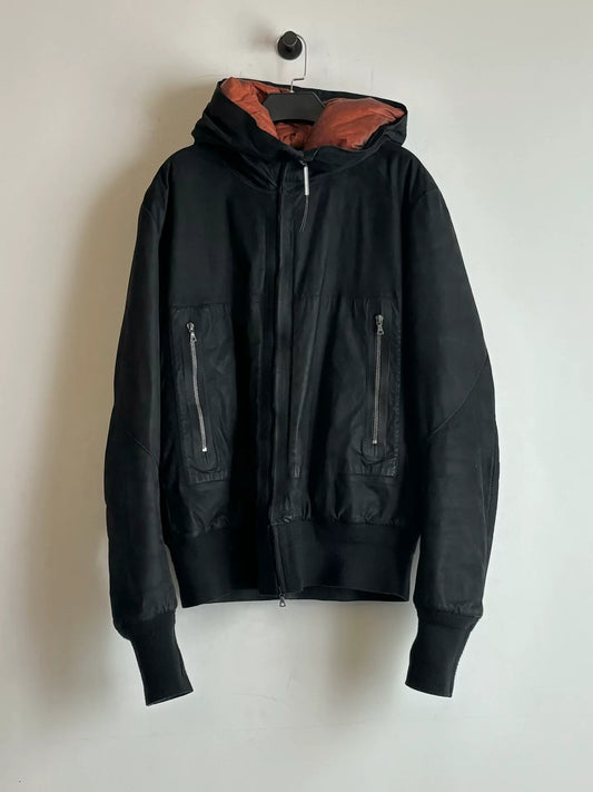 isaac sellam leather hooded jacket