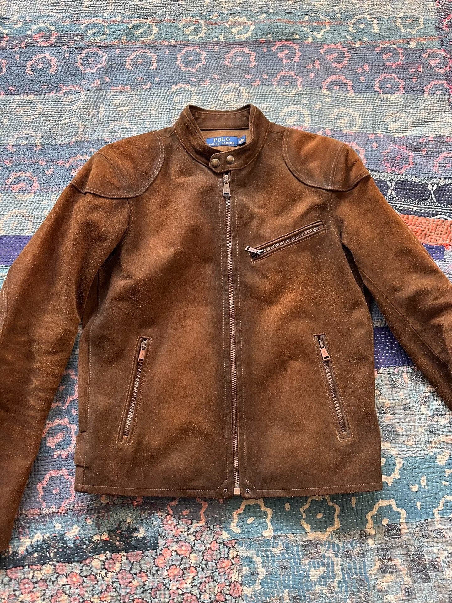 vintage polo ralph lauren leather motorcycle jacket
