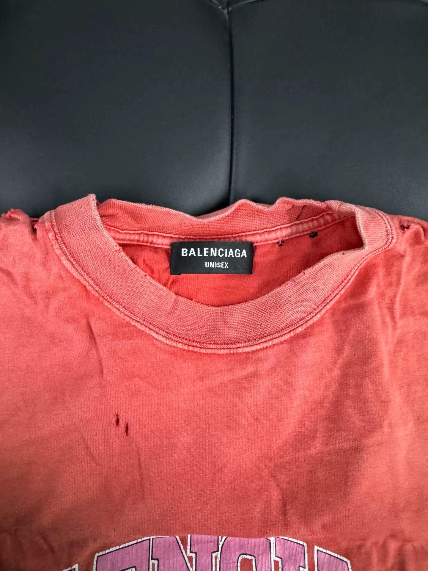 Balenciaga Distressed Short Sleeve Tee