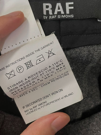 raf simons wool blend trousers in gray