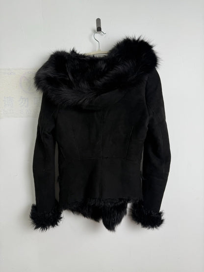 vintage irregular patchwork leather jacket