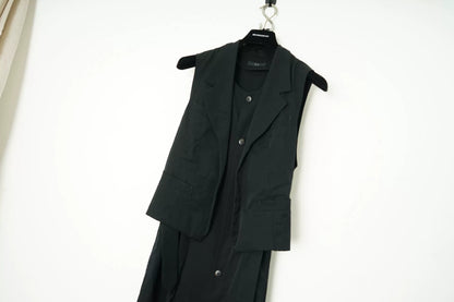 Yohji Yamamoto Layered Mid-Length Sleeveless Coat