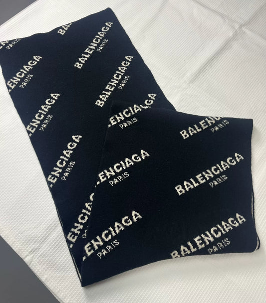 Balenciaga Black Letter Scarf
