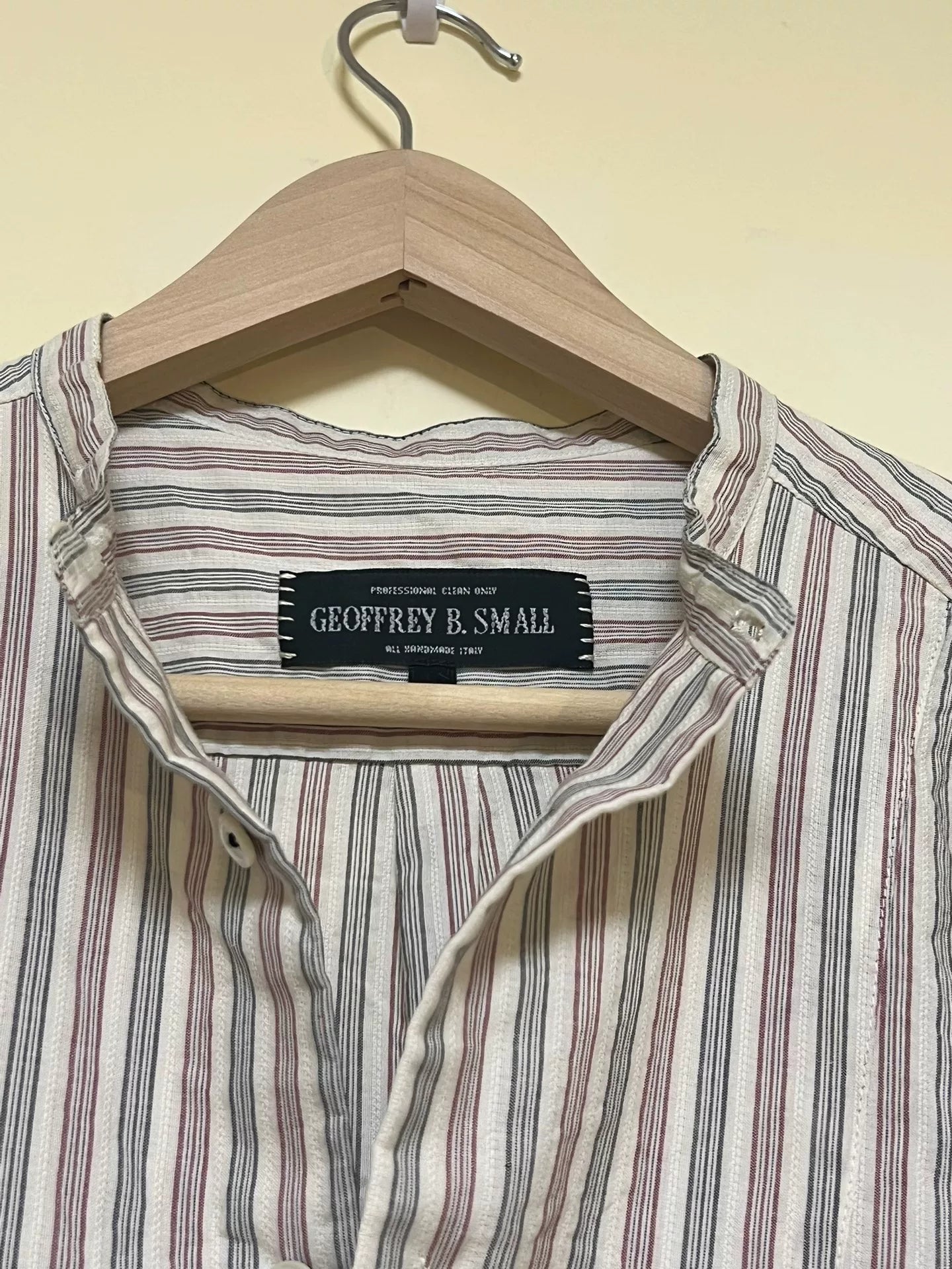 Geoffrey B.Small Red White Blue Striped Shirt