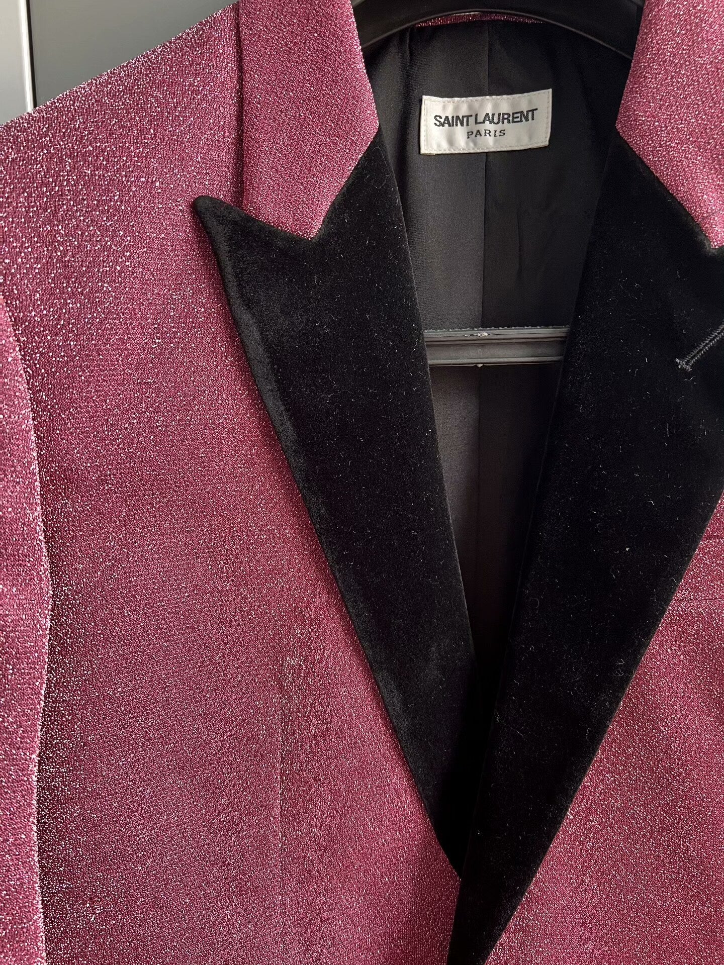 Saint Laurent Pink Glitter Blazer