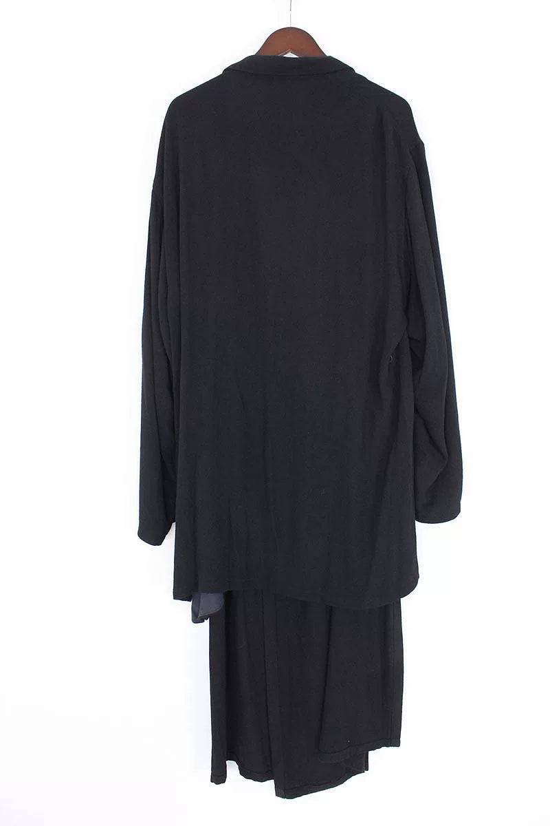 Yohji Yamamoto Black Kimono Style Outerwear