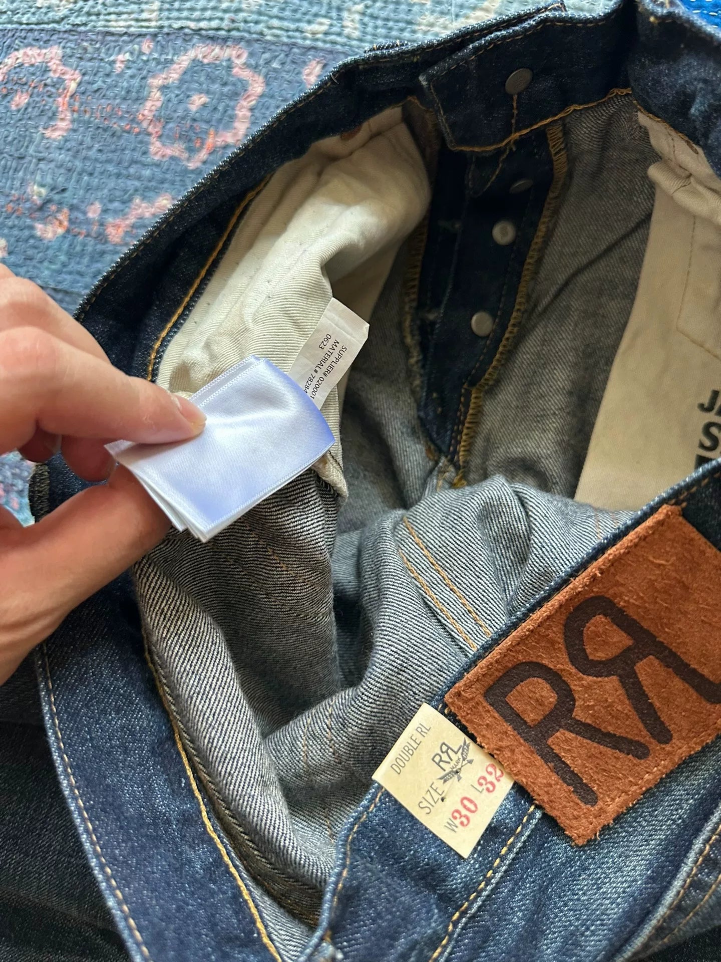 rrl slim fit distressed denim jeans
