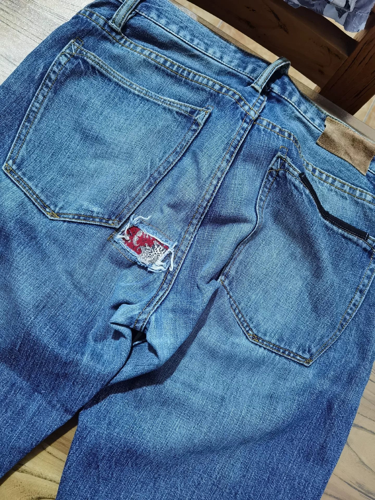 Ralph Lauren Extreme Distressed Patch Jeans