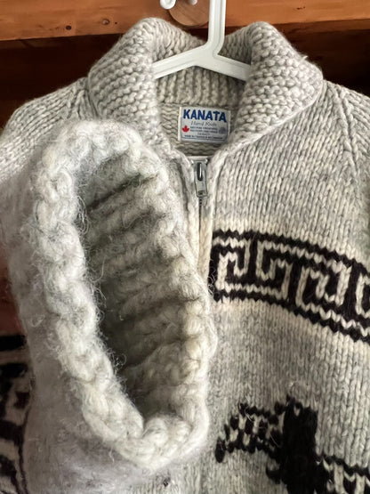 thick kanata cowichan wool sweater jacket
