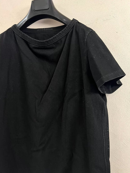 Julius 7 Black Coated Denim T-shirt