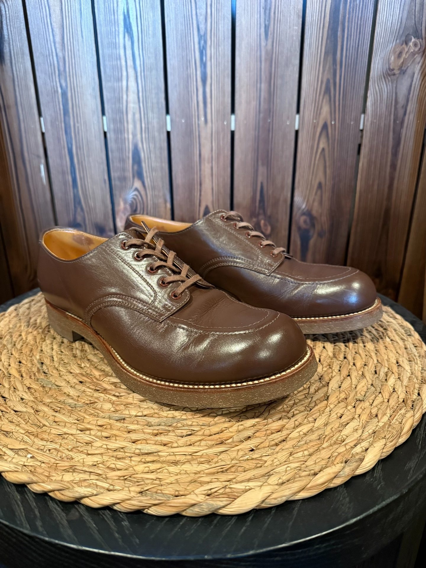 U-tip Leather Shoes with Original Box