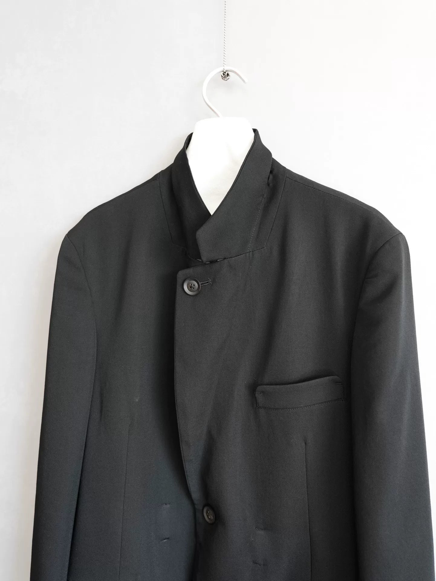 yohji yamamoto black lace-up jacket