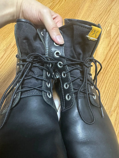 visvim black 7-hole military boots size 9