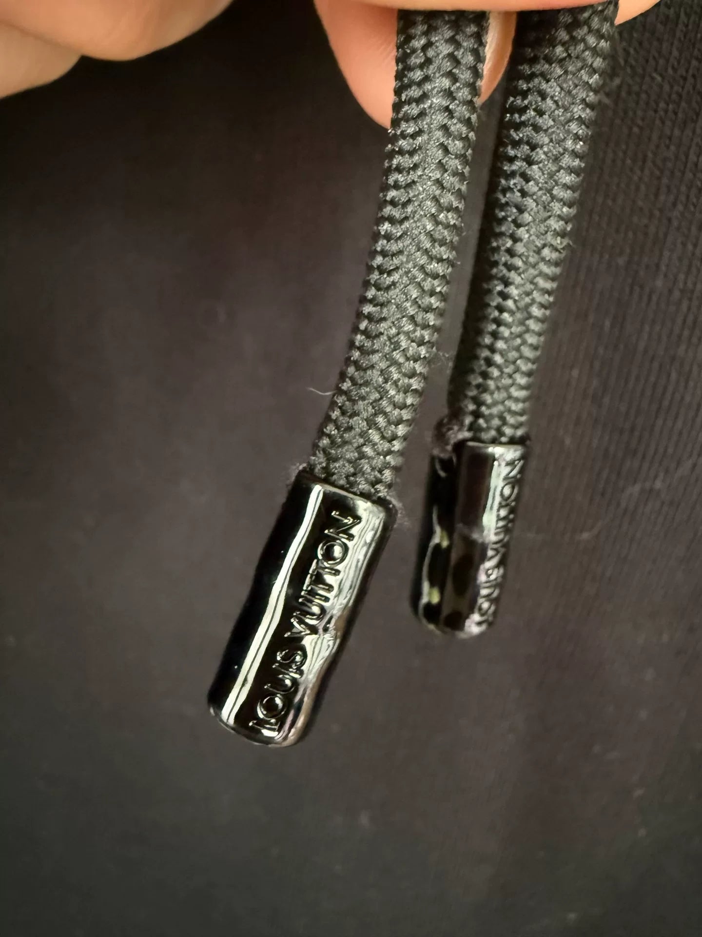 louis vuitton black hoodie with logo design