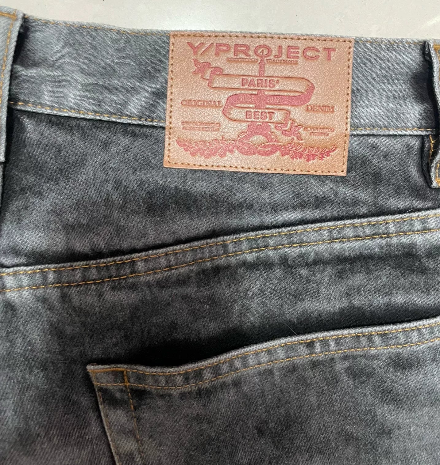 y/project cowboy jeans with removable leg pieces