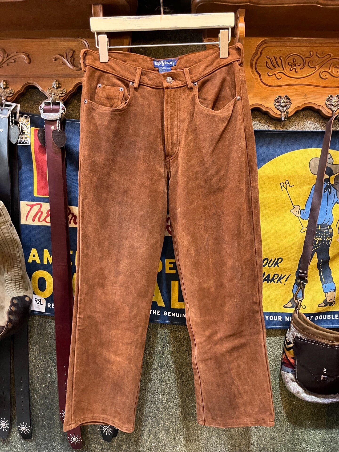 Ralph Lauren Double RL Suede Casual Pants