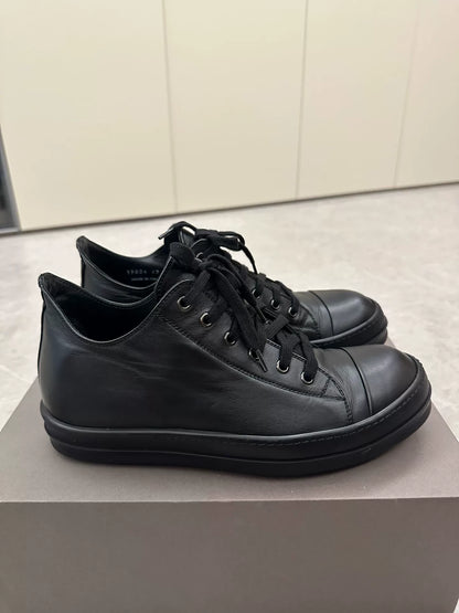 Rick Owens x Converse Black Leather Sneakers
