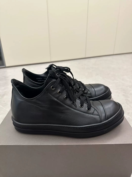 Rick Owens x Converse Black Leather Sneakers