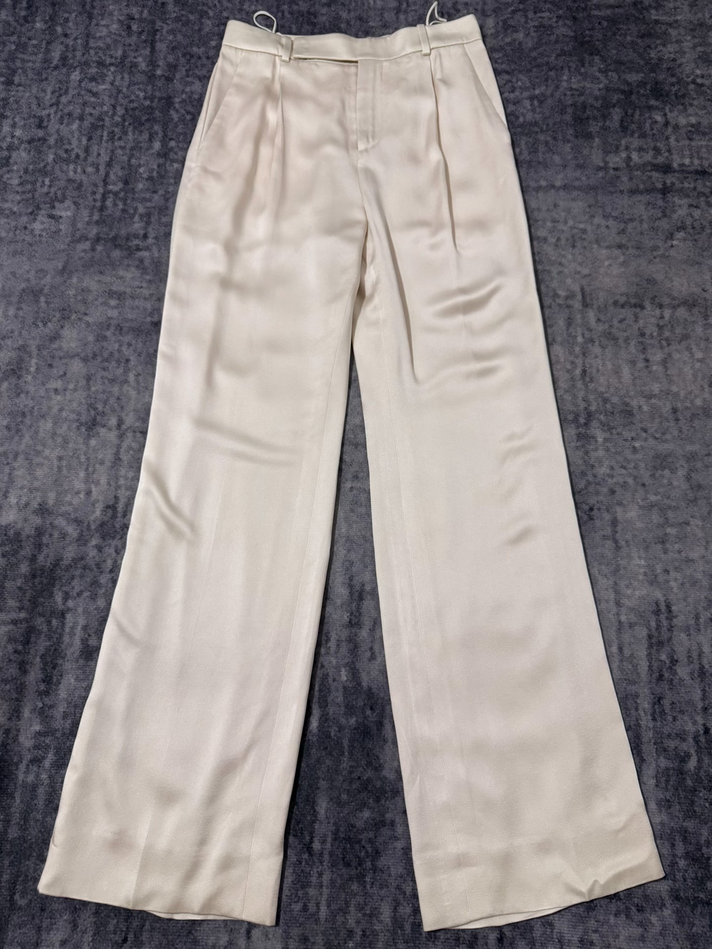 Saint Laurent 23SS Beige Wide-Leg Pants