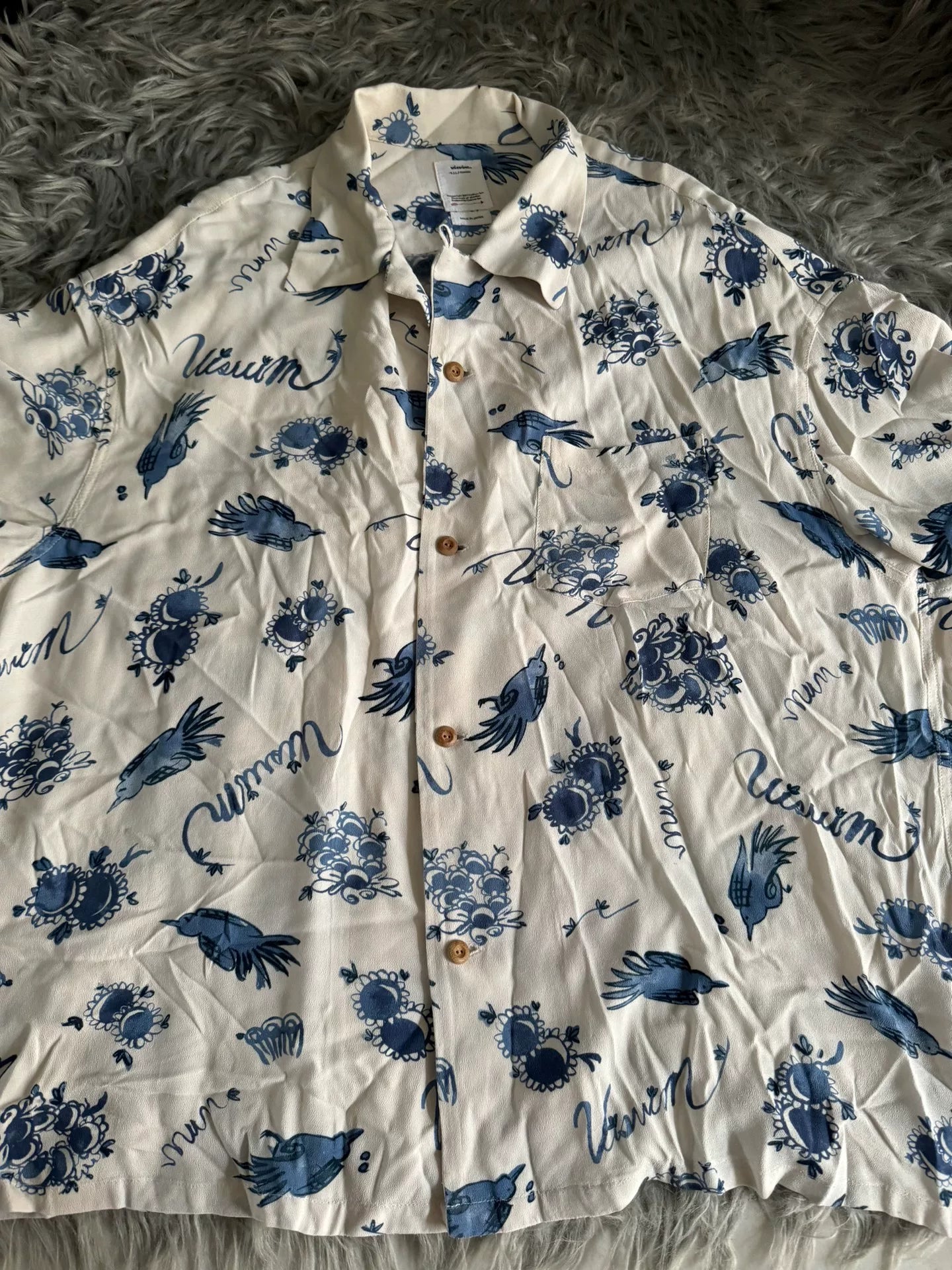 visvim White Printed Short-Sleeve Shirt