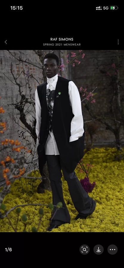 raf simons ss21 patchwork flared denim pants