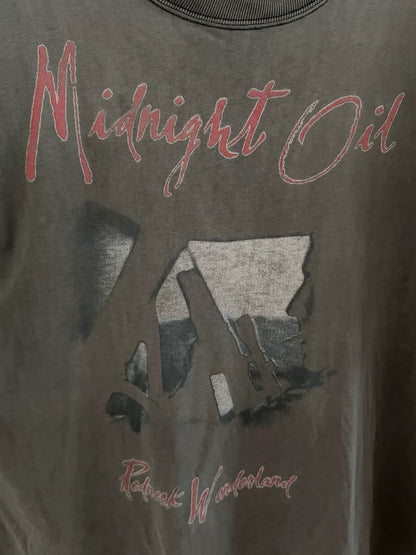 vintage midnight oil graphic tee shirt