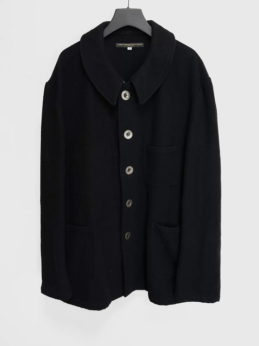 black button-up oversized jacket