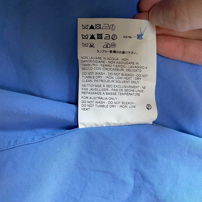 blue short sleeve utility shirt