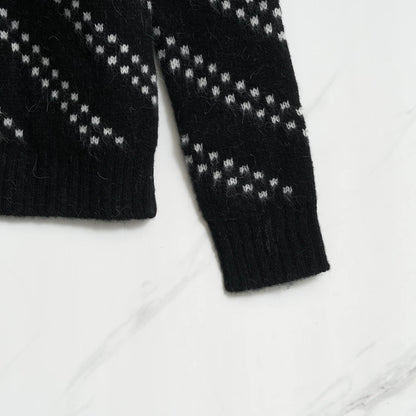 Saint Laurent Men's Black Zigzag Knit Sweater