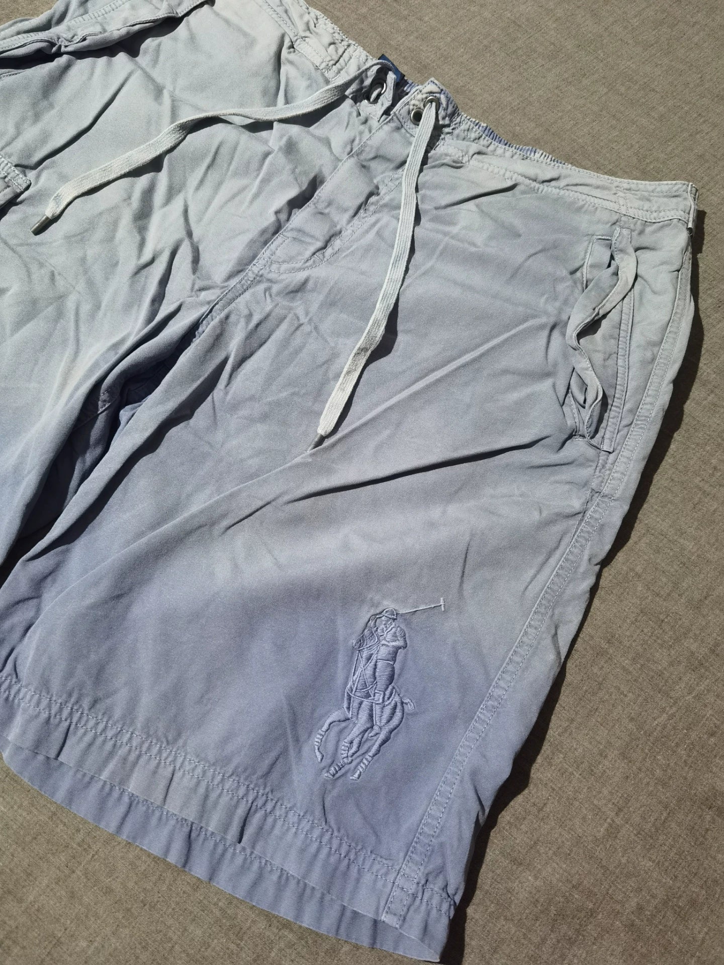 RRL Vintage Blue Dye Distressed Shorts