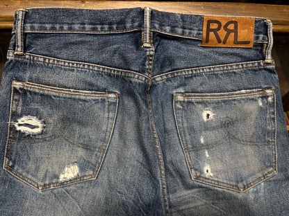 vintage distressed double rl denim pants