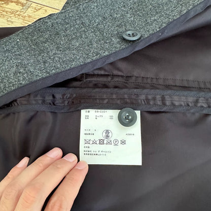 CDG Collarless Printed Tailcoat Trench