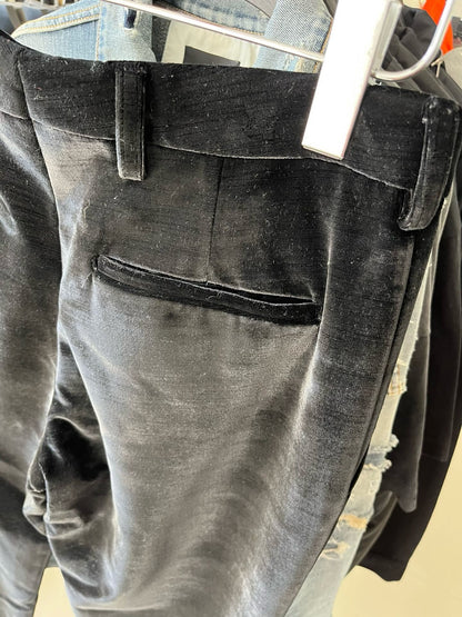 YSL Saint Laurent Black Velvet Trousers
