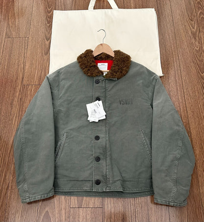 visvim purser deck jacket in olive green
