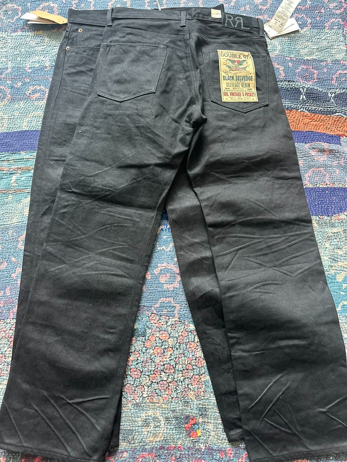 rrl ralph lauren washed vintage denim pants