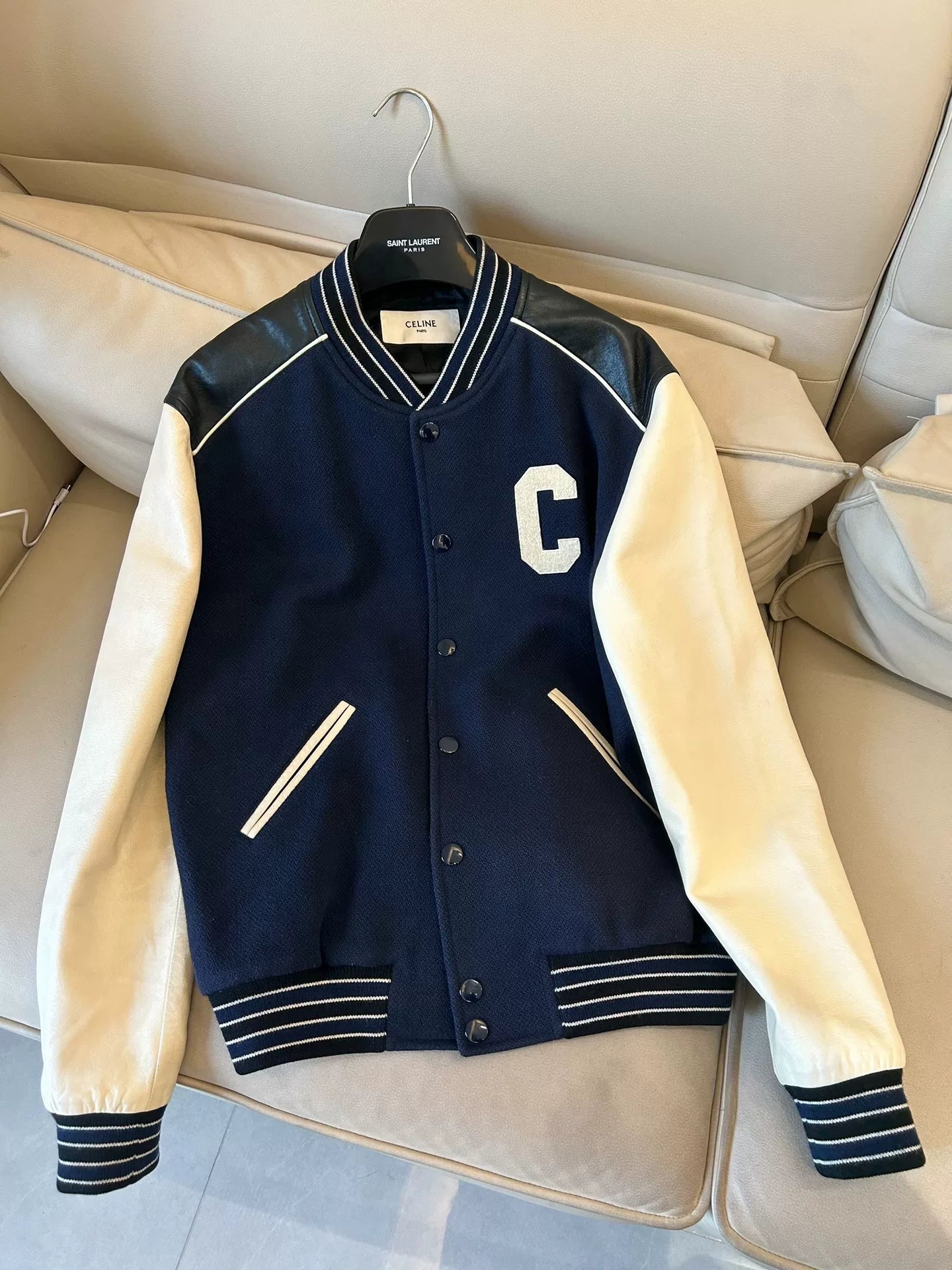 Celine Vintage Style Baseball Jacket
