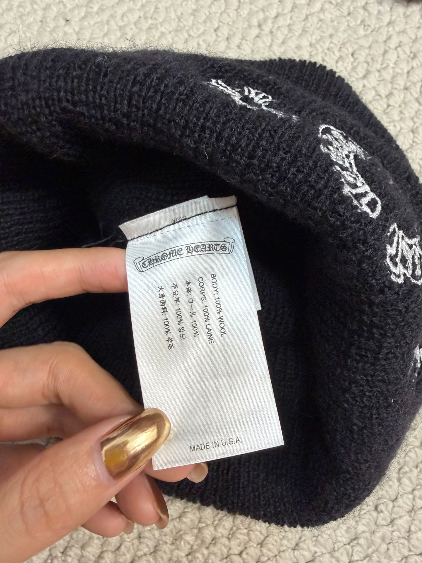 Chrome Hearts Horseshoe Embroidery Beanie