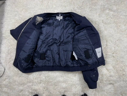 Maison Margiela Navy Paint Spatter Bomber Jacket