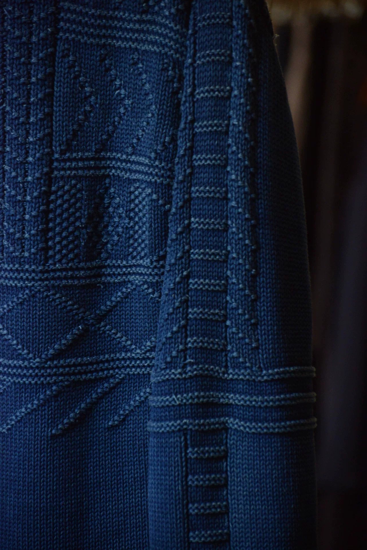 Kapital Indigo Knit Sweater Two-Way Collar