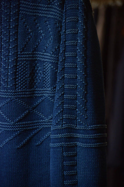 Kapital Indigo Knit Sweater Two-Way Collar