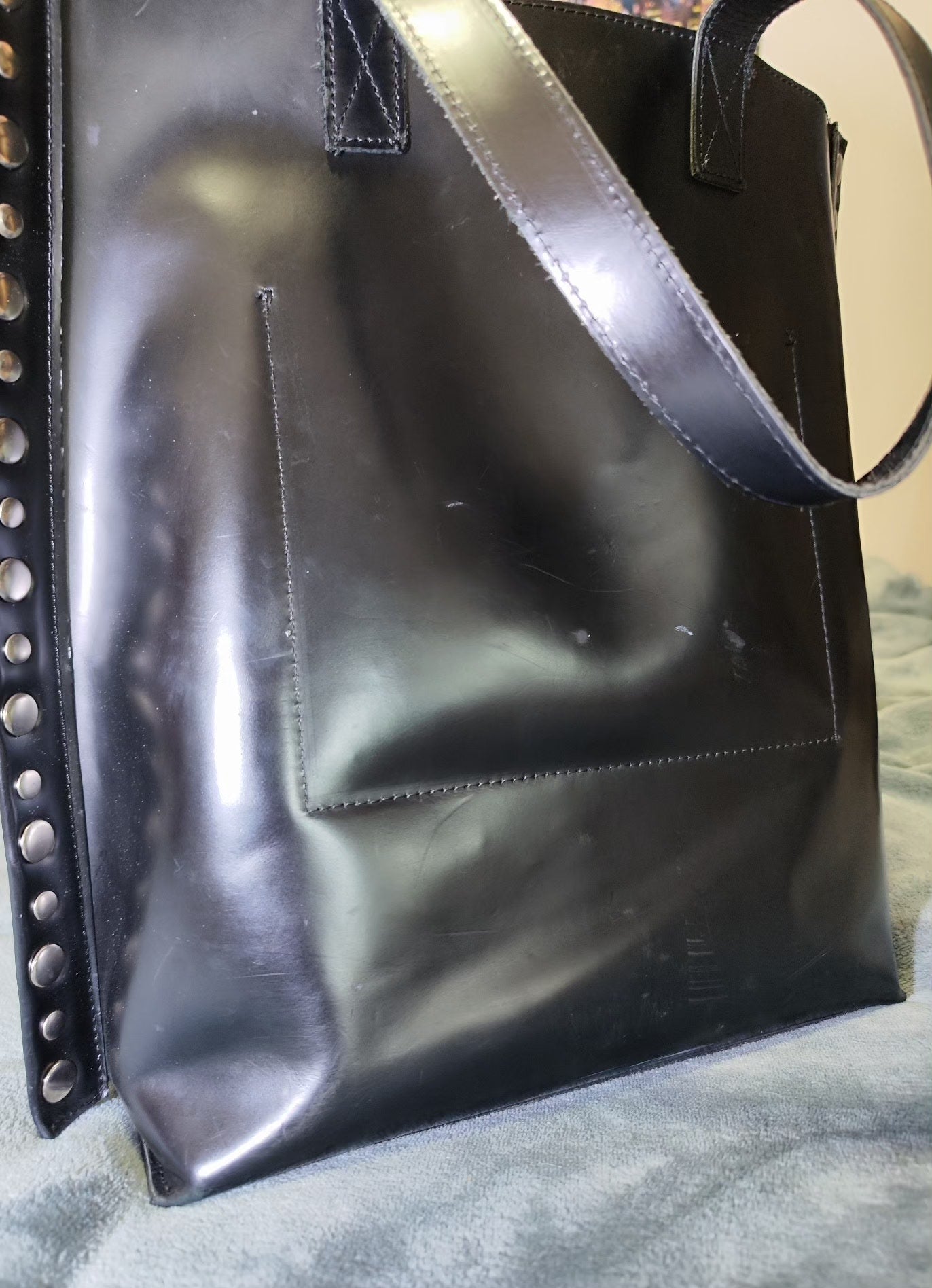 CDG Tao Large Black Rivet Leather Tote