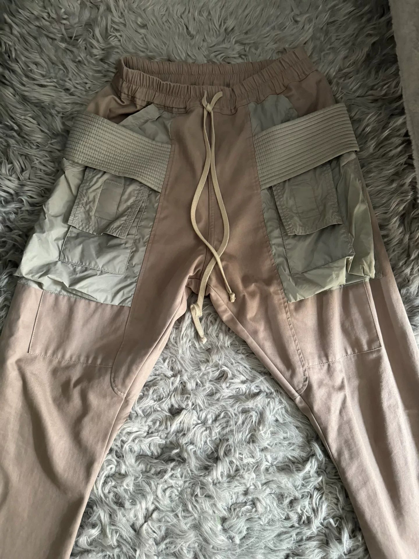 Rick Owens Suede Nylon Double Ring Pants