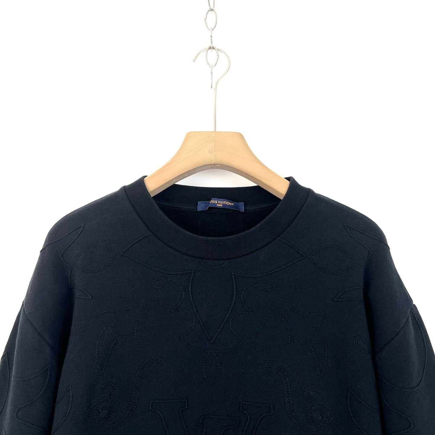 Louis Vuitton Latest Black Monogram Embroidered Sweater