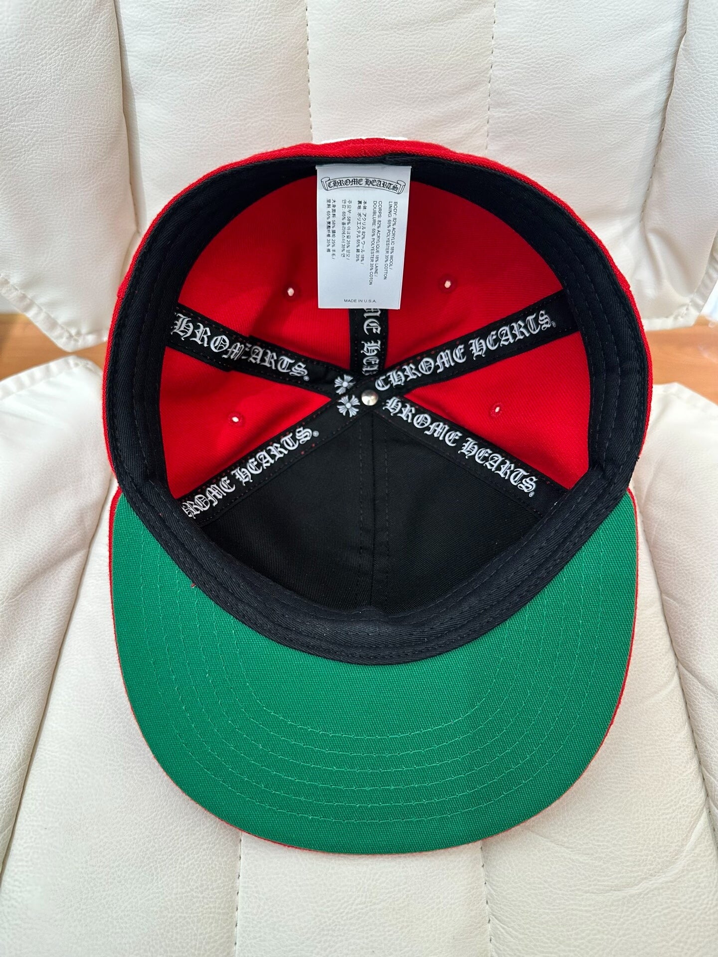 chrome hearts red heart embroidery baseball cap