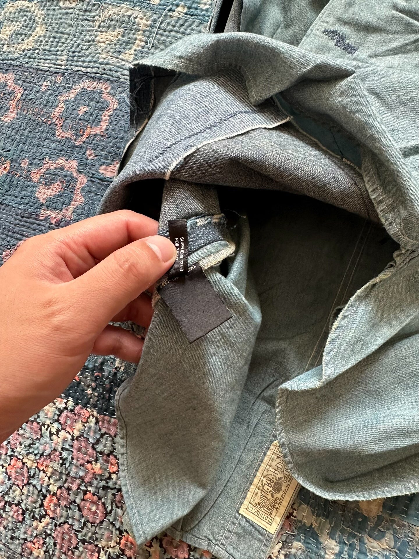 rrl patchwork vintage long sleeve shirt